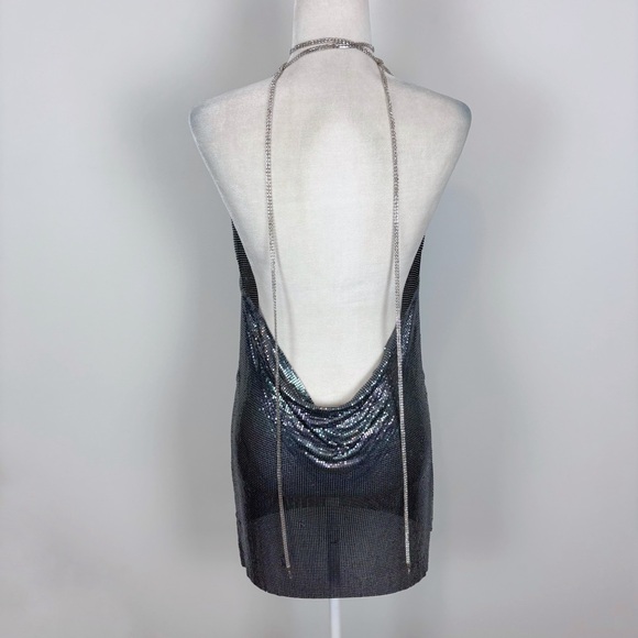 8 Other Reasons Chainmail Mini Dress in Gunmetal - Picture 7 of 14